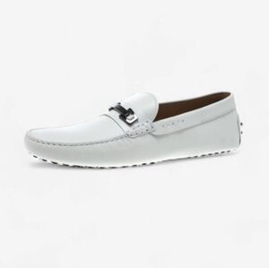 Tod's Gommino White Leather Driving Loafers